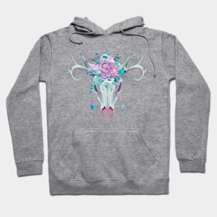 🤩 Boho skull with pink flowers Hoodie